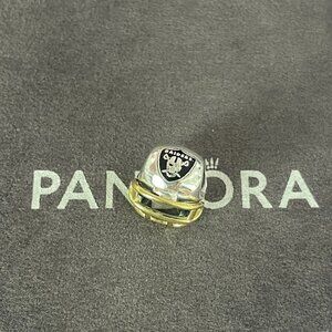 Pandora Las Vegas Raiders Football Helmet Bead Charm Pendant